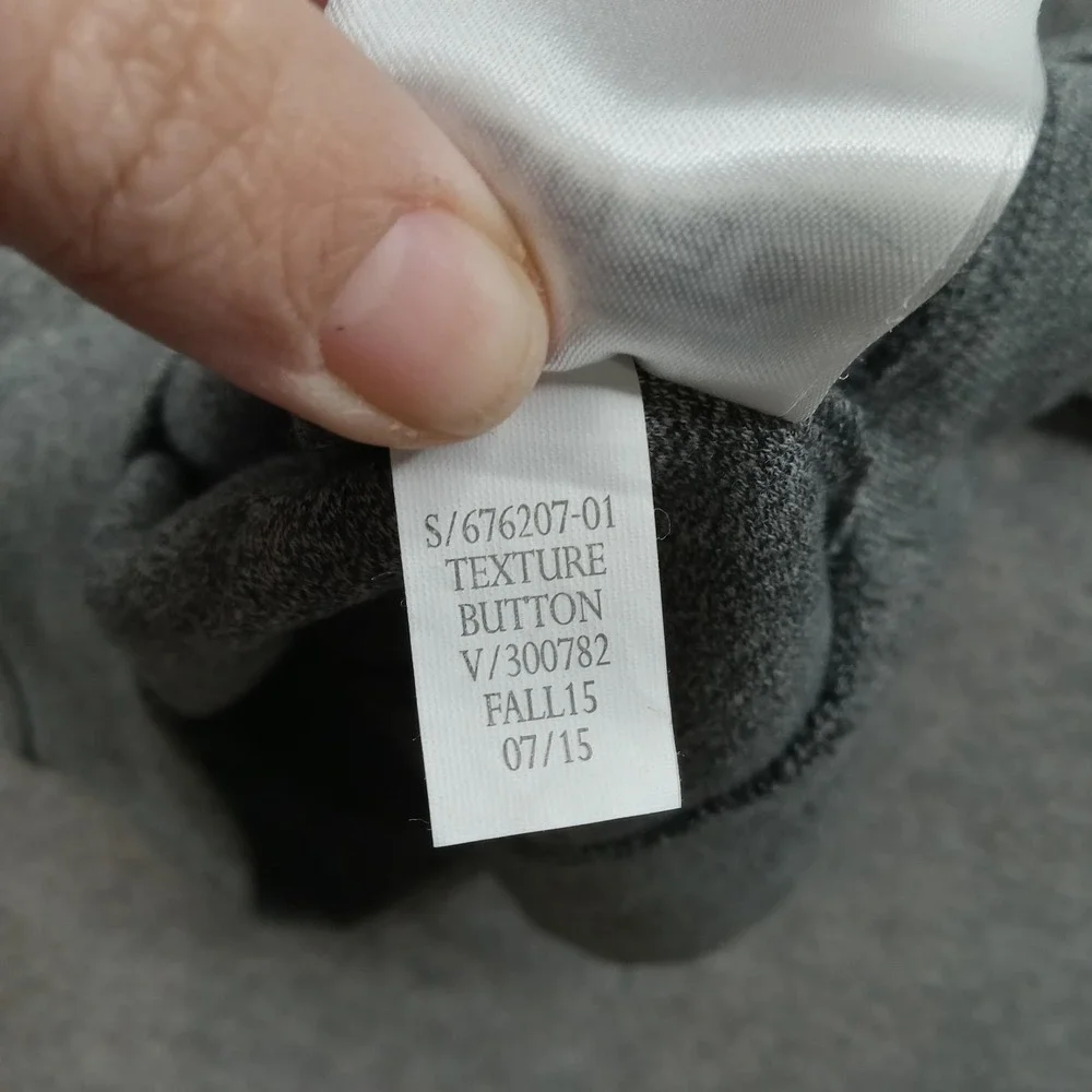 Banana Republic Sweatshirt Mens Small Gray Henley Mock Neck Knit Kangaroo Pocket